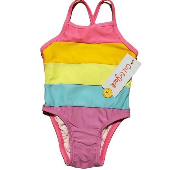 Cat & Jack Baby Girls' One Piece Swimsuit - Multi Color - Various Sizes - Picture 1 of 2